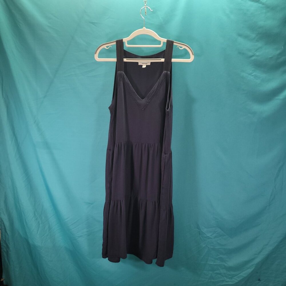 Splendid Collection Navy Blue Sleeveless V-Neck Tiered Dress XS